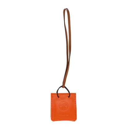 Hermes Milo Lambskin Swift Shopping Bag Charm Feu Gold 1 of 5