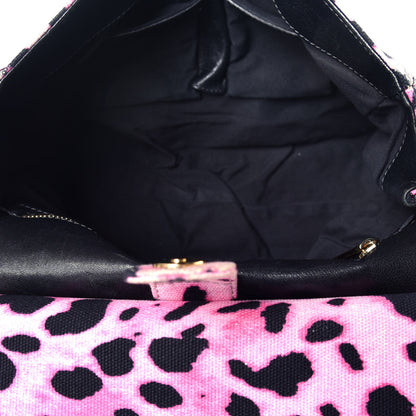 Dolce & Gabbana Denim Leopard Print Large Miss Sicily Satchel Pink 5 of 8