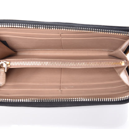 Prada Vitello Shine Bow Zip Around Wallet Black 5 of 12