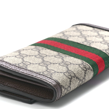 Gucci GG Supreme Monogram Web Ophidia Continental Wallet Brown 10 of 12