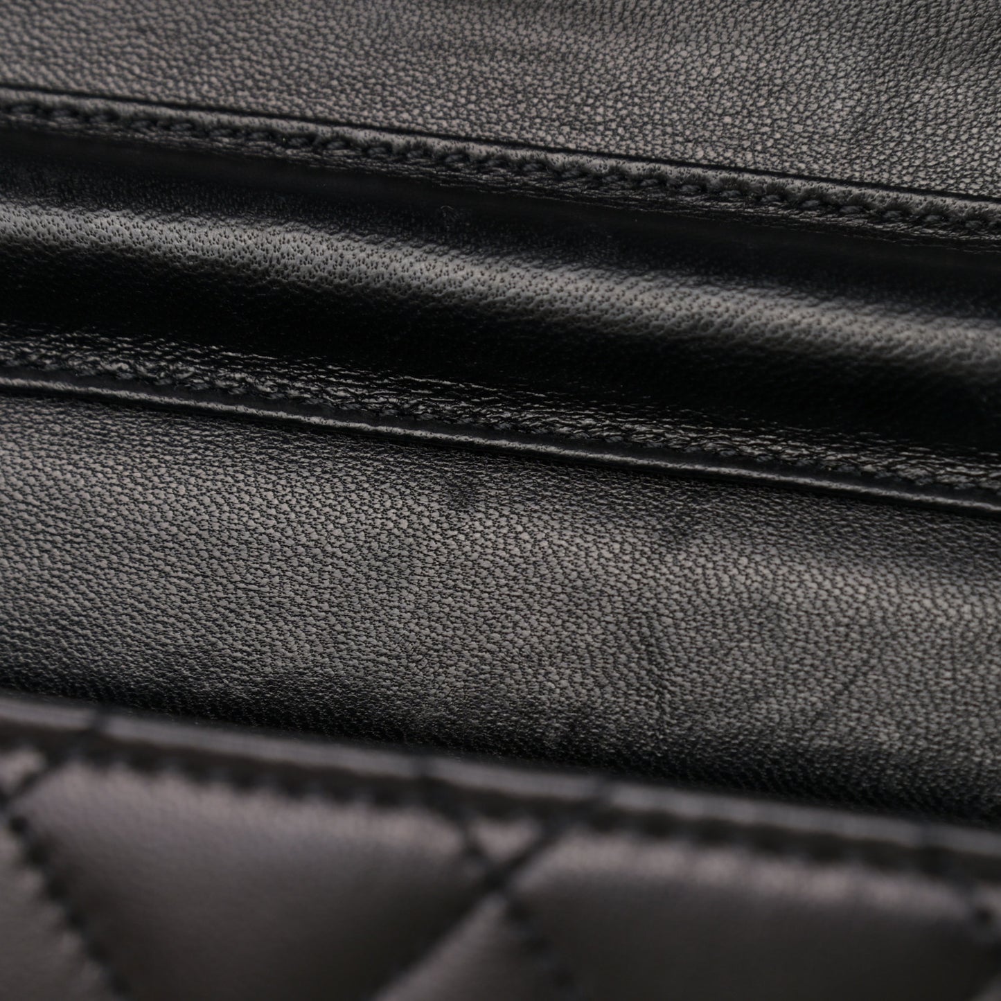 Lambskin Quilted Small Single Flap Black
