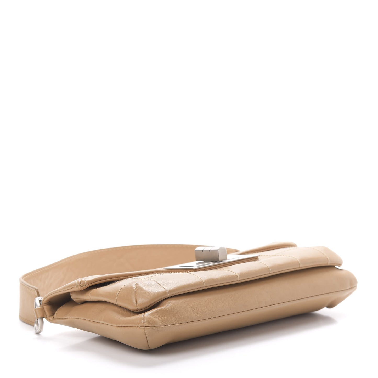 Calfskin Square Stitched Mademoiselle Shoulder Bag Tan