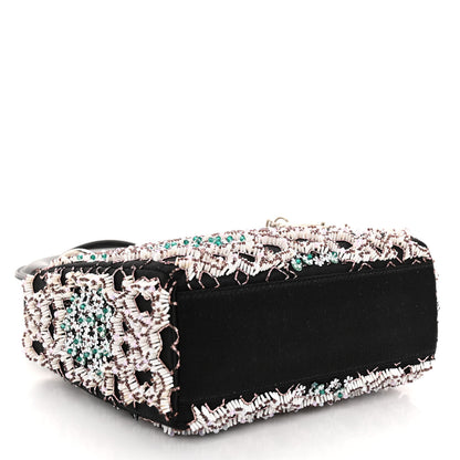 Christian Dior Satin Beaded Embroidered Mini Lady Dior Black White 4 of 9