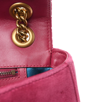 Gucci Velvet Matelasse Blind for Love Embroidered Medium GG Marmont Shoulder Bag Light Raspberry Rose Multicolor 18 of 20