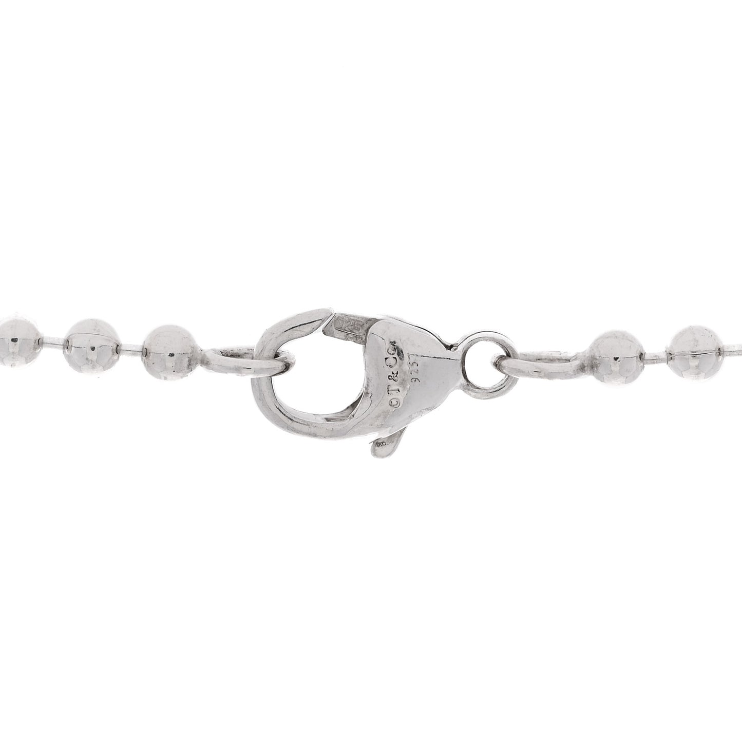 Sterling Silver Heart Key Bead Chain Pendant Necklace