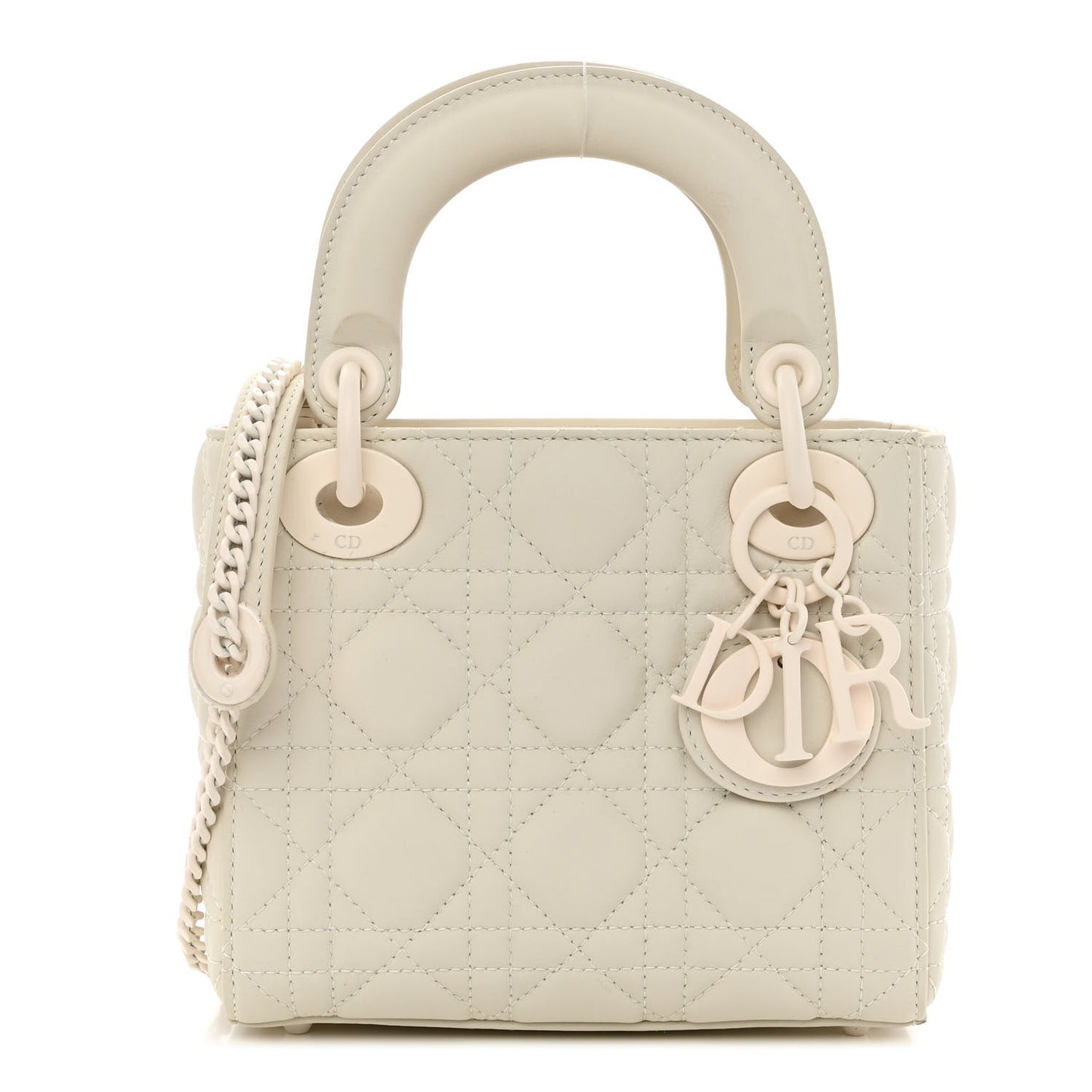 Ultra Matte Calfskin Cannage Mini Lady Dior White