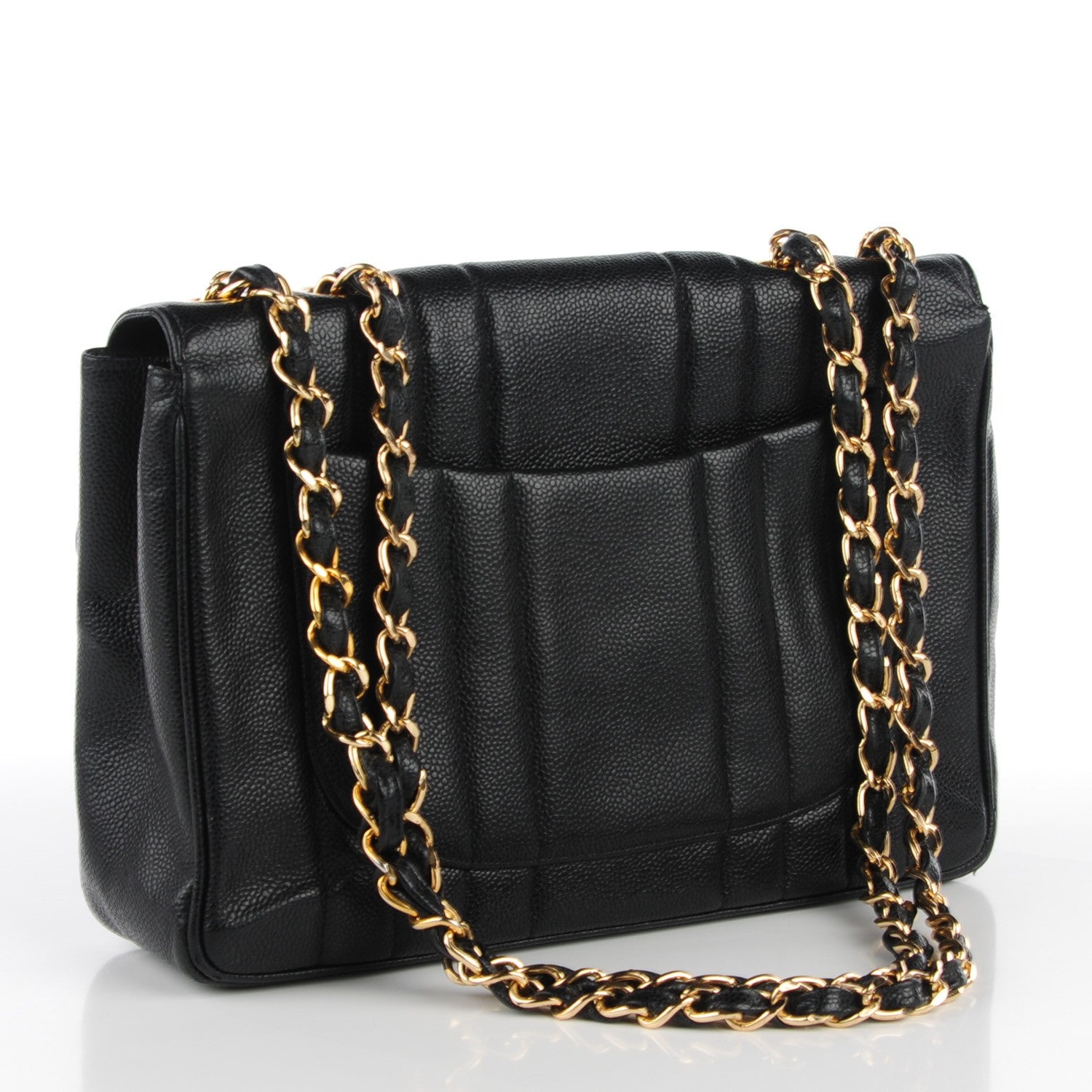 Chanel Caviar Vertical Quilt Jumbo Flap Black 3 of 9