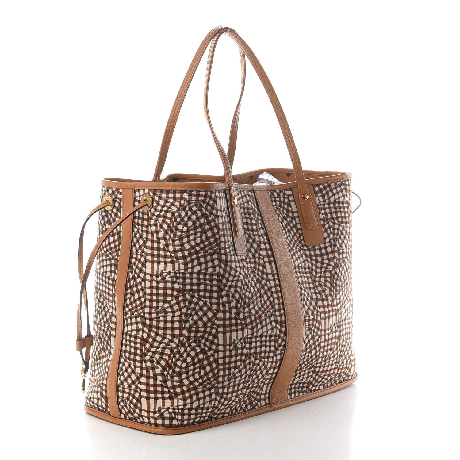 MCM Visetos Large Liz Reversible Shopper Tote Cognac 5 of 14