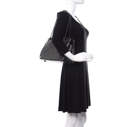 Chanel Metallic Caviar Quilted CC Tote Dark Silver 3 of 22