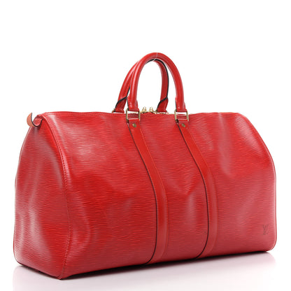 Louis Vuitton Epi Keepall 45 Castillan Red 2 of 9