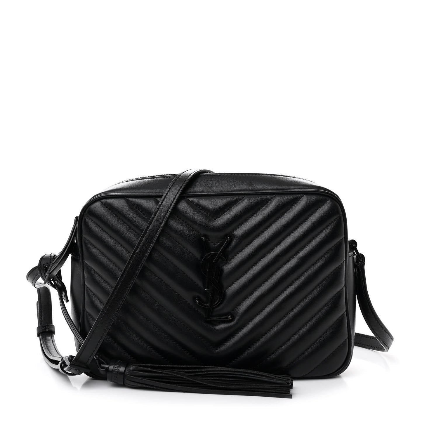 Calfskin Matelasse Monogram Monochrome Lou Camera Bag Black