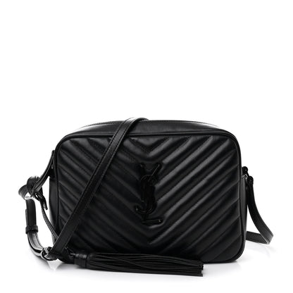 Saint Laurent Calfskin Matelasse Monogram Monochrome Lou Camera Bag Black 1 of 11