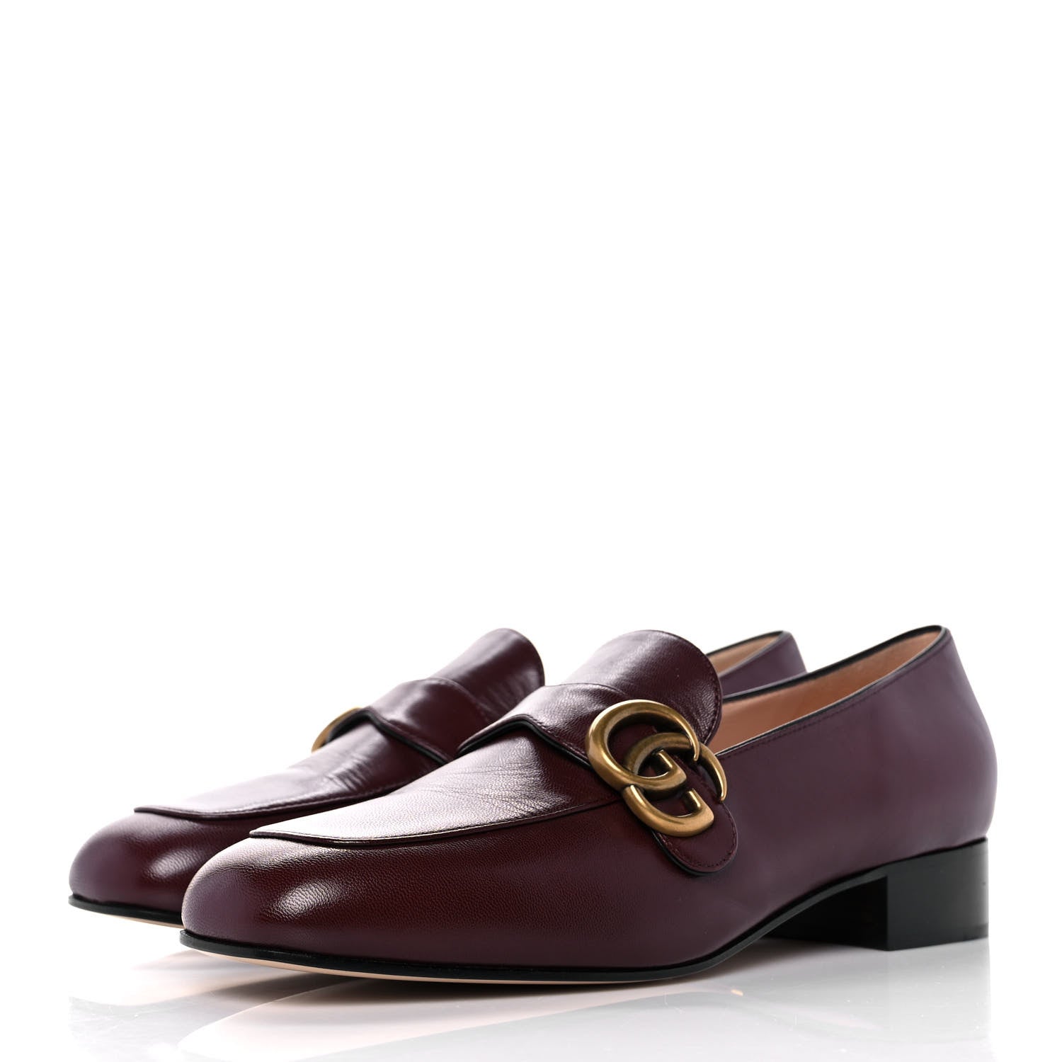 Gucci Malaga Kid Womens GG Marmont Loafers 39 Vintage Bordeaux 3 of 9