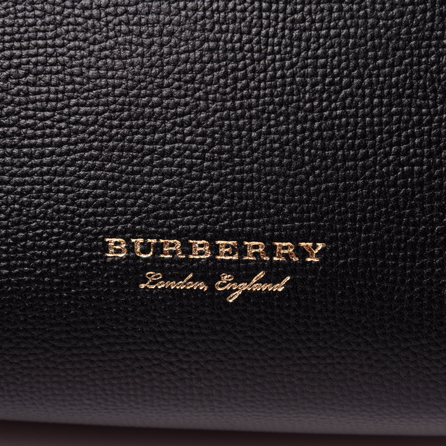Burberry Derby Calfskin House Check Small Bi-Color Banner Tote Black Tan 12 of 12