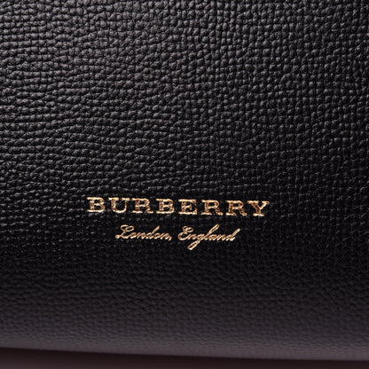 Burberry Derby Calfskin House Check Small Bi-Color Banner Tote Black Tan 12 of 12