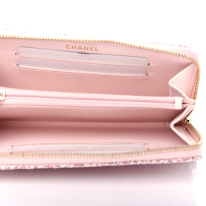 Chanel Lurex Canvas Deauville Medium Zip Around Wallet Pink 5 of 9