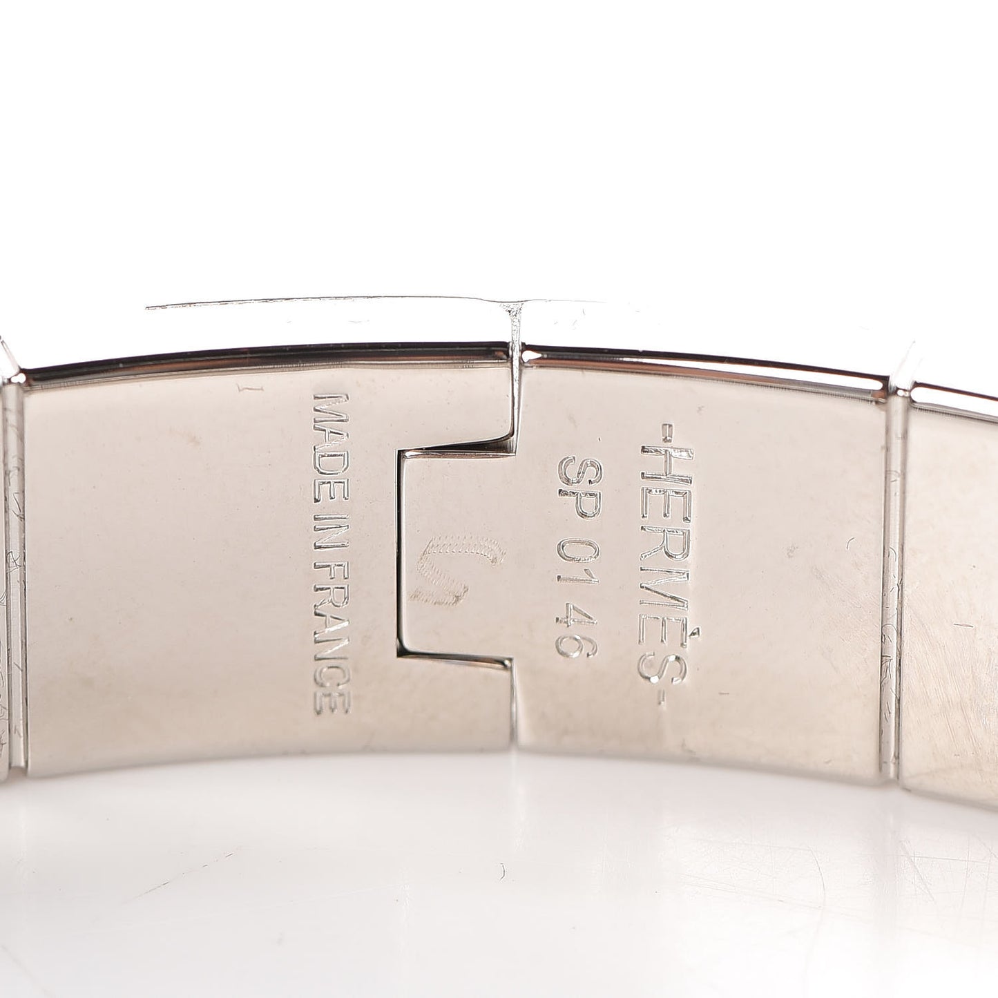 Enamel Charniere Uni Narrow Hinged Bracelet S Pannacotta