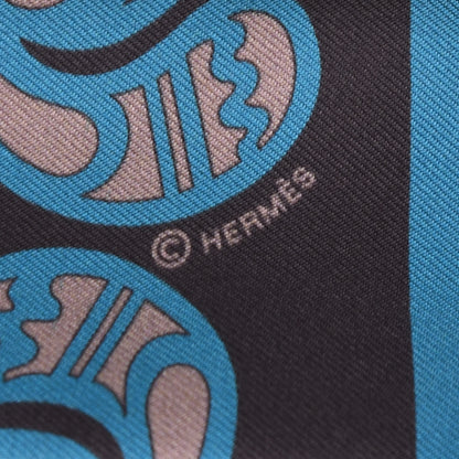 Hermes Silk Geometrie Cretoise Twilly Etoupe Marron Ciel 4 of 5