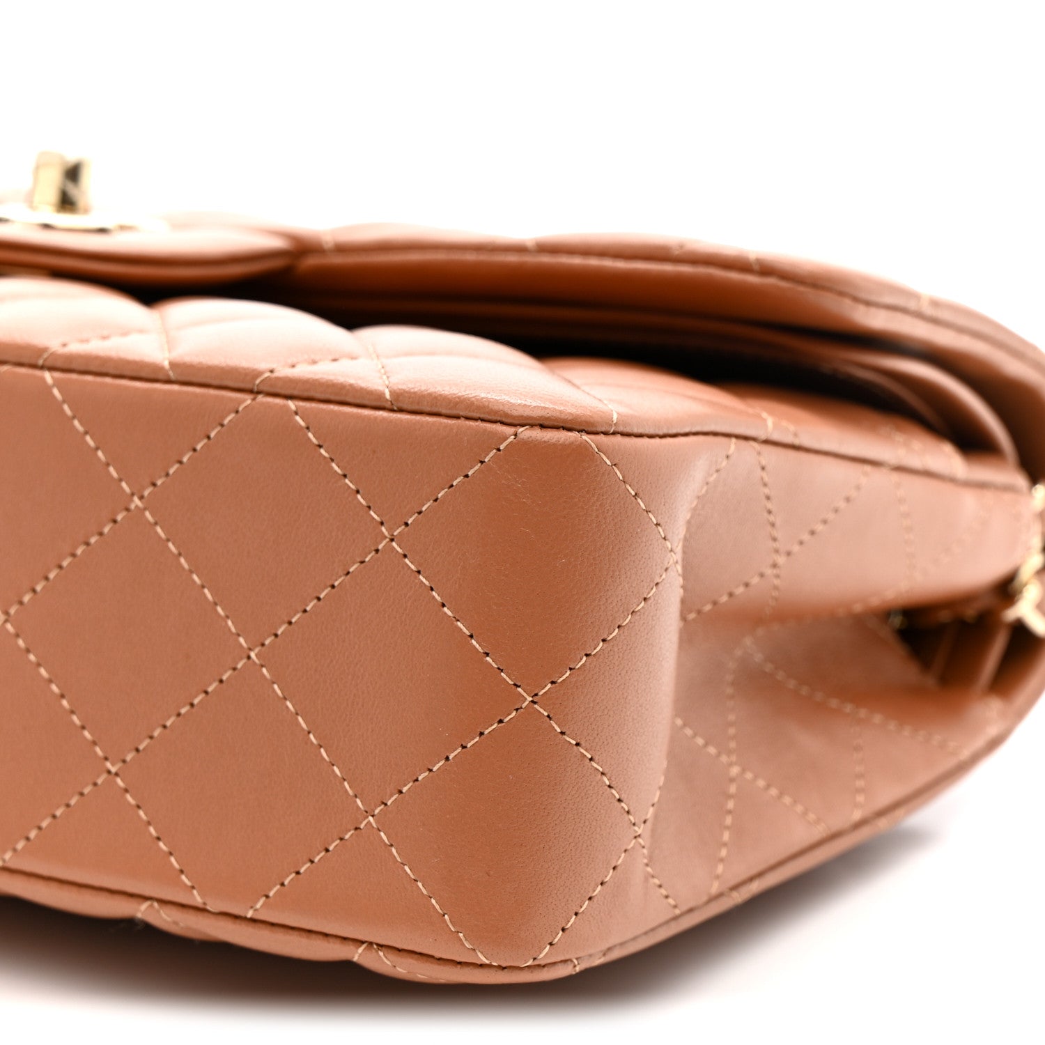 Chanel Lambskin Quilted Small Double Flap Brown 10 of 11