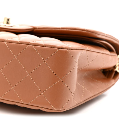 Chanel Lambskin Quilted Small Double Flap Brown 10 of 11