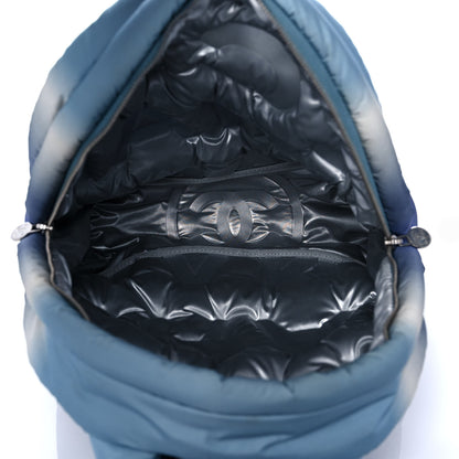 Chanel Nylon Embossed Small Doudoune Backpack Black Blue White 5 of 11