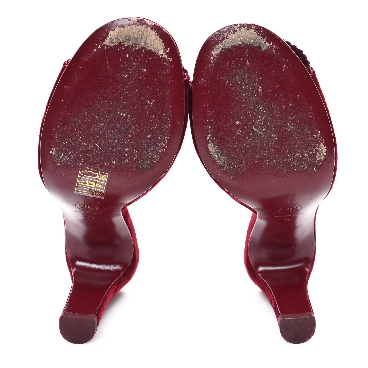 Chanel Suede Camellia Mule Sandals 39 Red 6 of 9