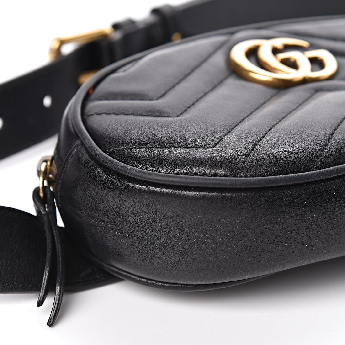 Calfskin Matelasse GG Marmont Belt Bag 85 34 Black