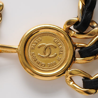 Chanel Lambskin Chain CC Medallion Belt Black Gold 4 of 5
