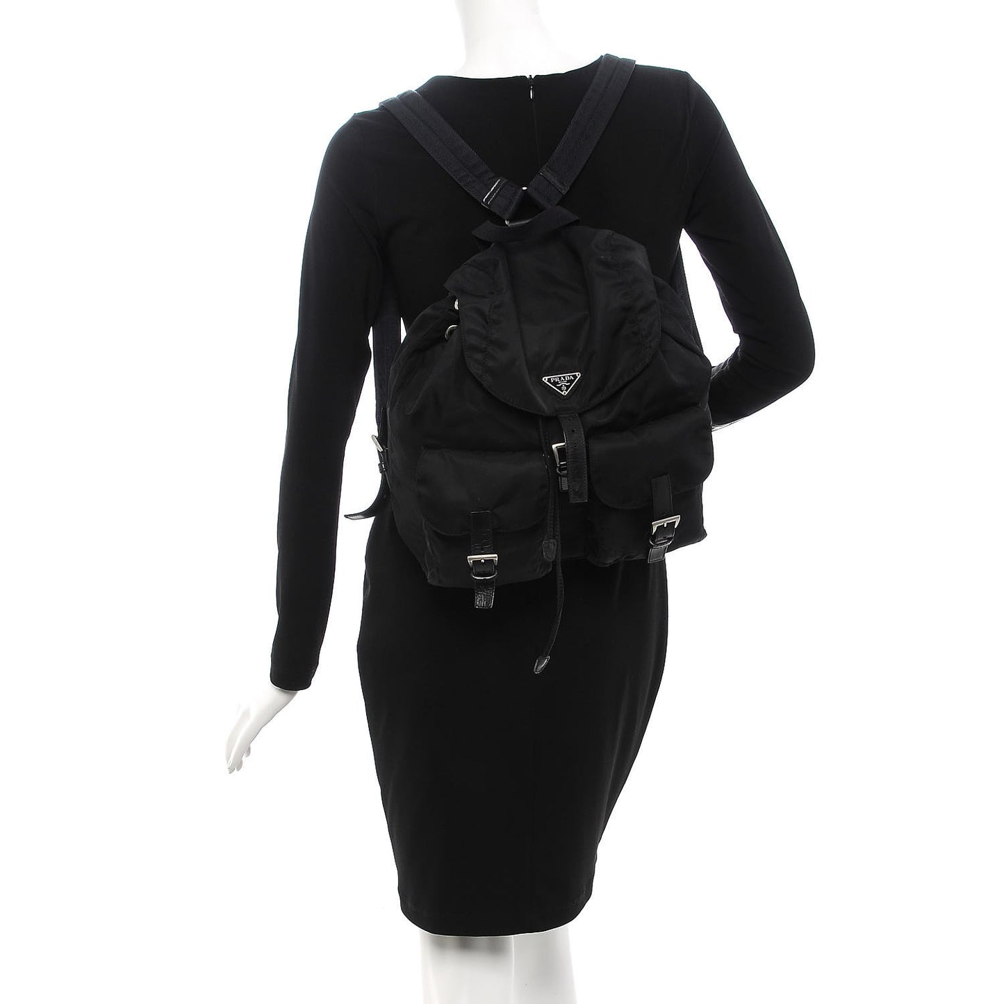 Nylon Vela Medium Backpack Black