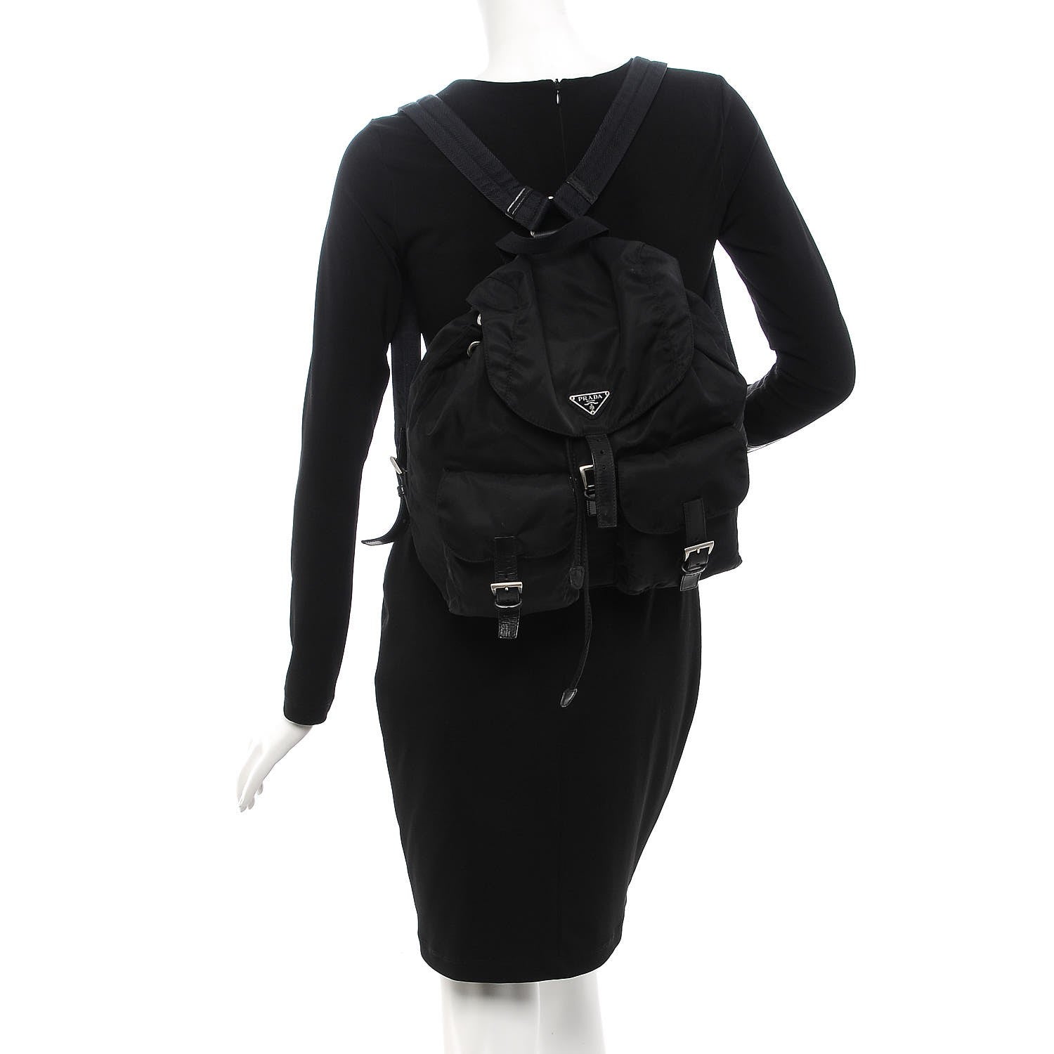 Prada Nylon Vela Medium Backpack Black 2 of 14