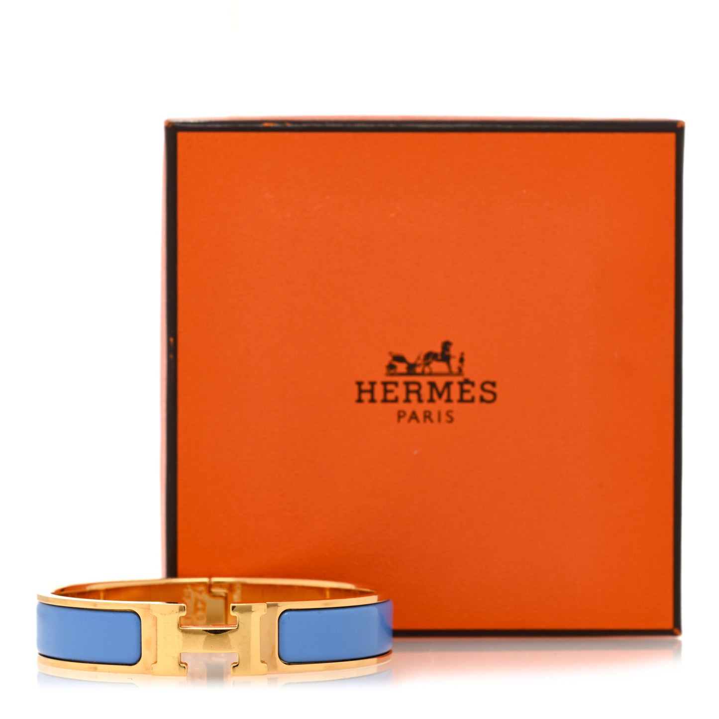 Narrow Enamel Clic Clac H Bracelet PM Bleu Cielo