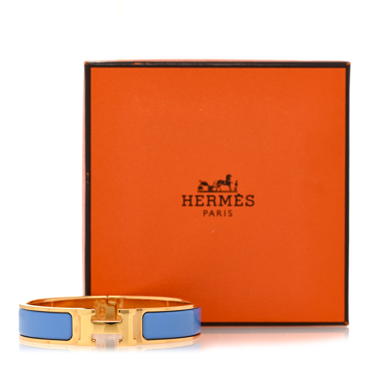 Hermes Narrow Enamel Clic Clac H Bracelet PM Bleu Cielo 5 of 5