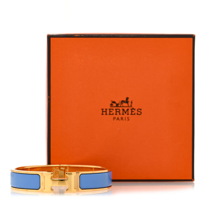 Hermes Narrow Enamel Clic Clac H Bracelet PM Bleu Cielo 5 of 5