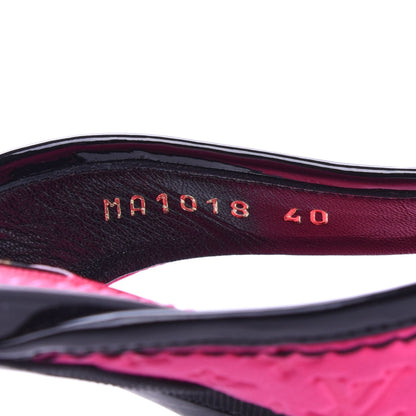 Louis Vuitton Calfskin Embossed Monogram Patent Heeled Thong Sandals 40 Pink 11 of 11