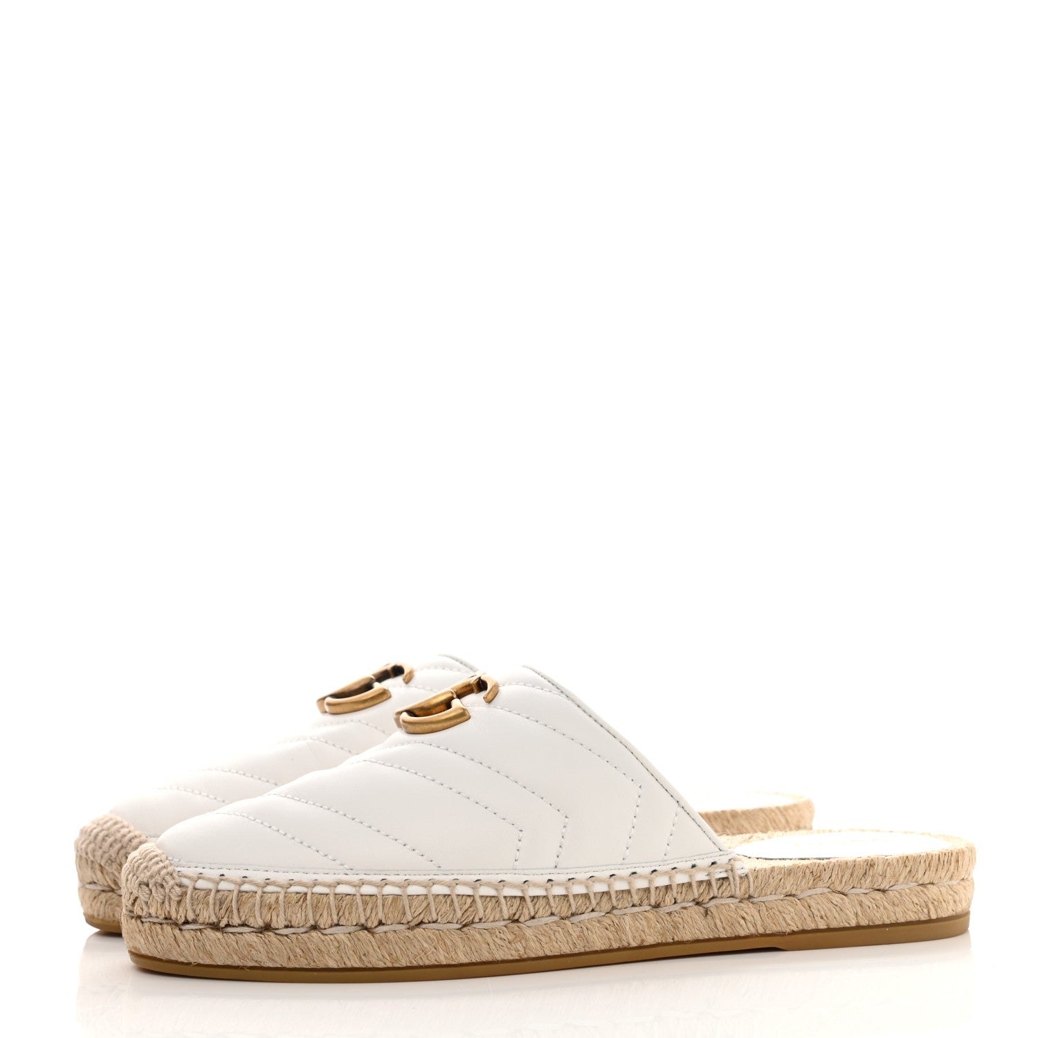 Gucci Nappa Matelasse GG Marmont Espadrille Slippers 36 Great White 3 of 9