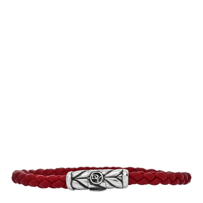 David Yurman Sterling Silver Rubber Chevron Bracelet Red 1 of 4