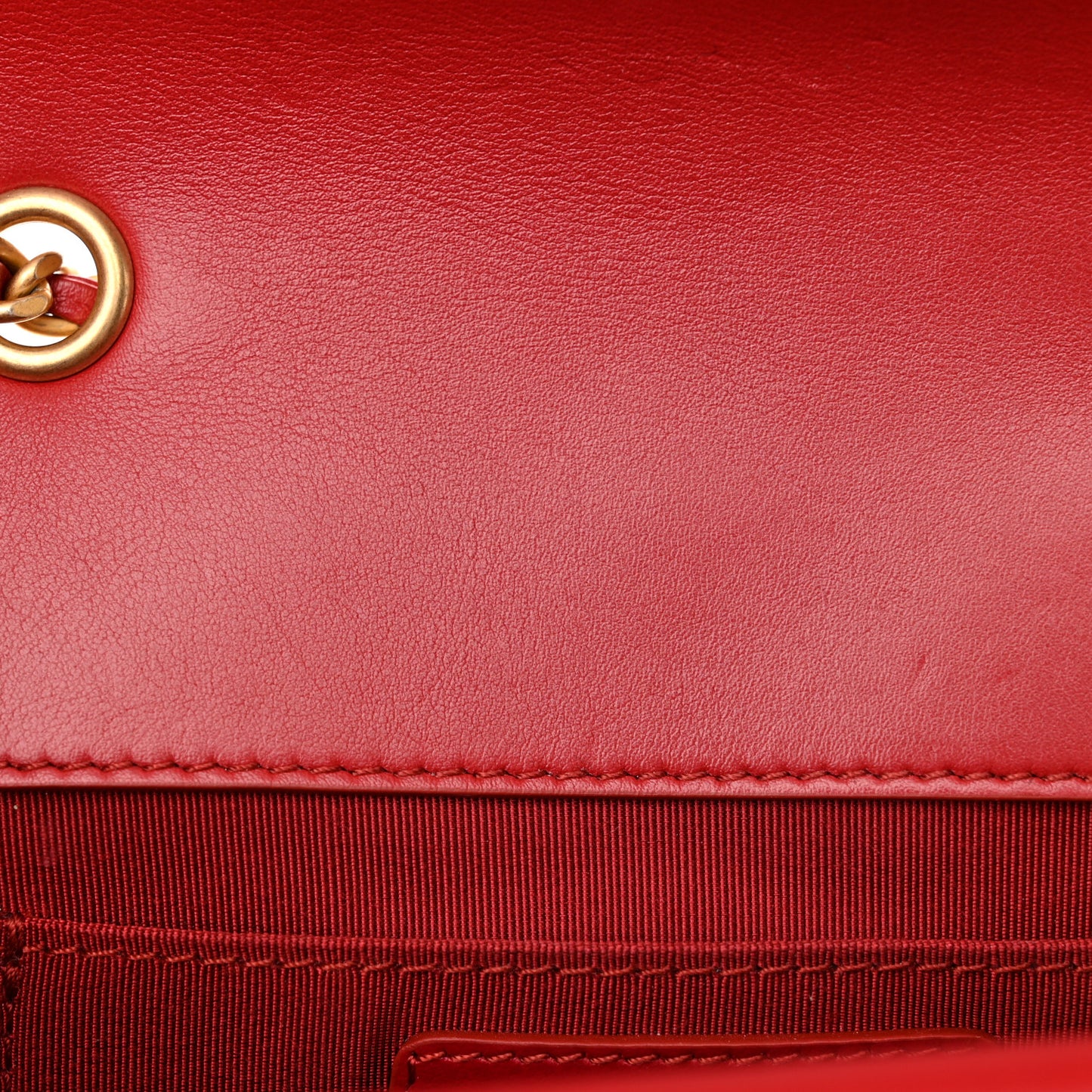 Calfskin Quilted Medium Triple Flap Red