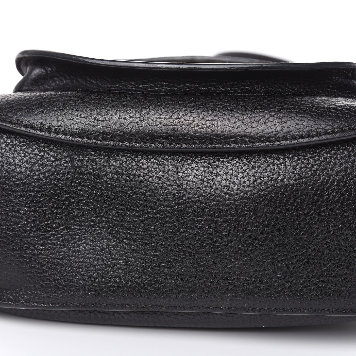 Grained Calfskin Small Hudson Tassel Shoulder Bag Black
