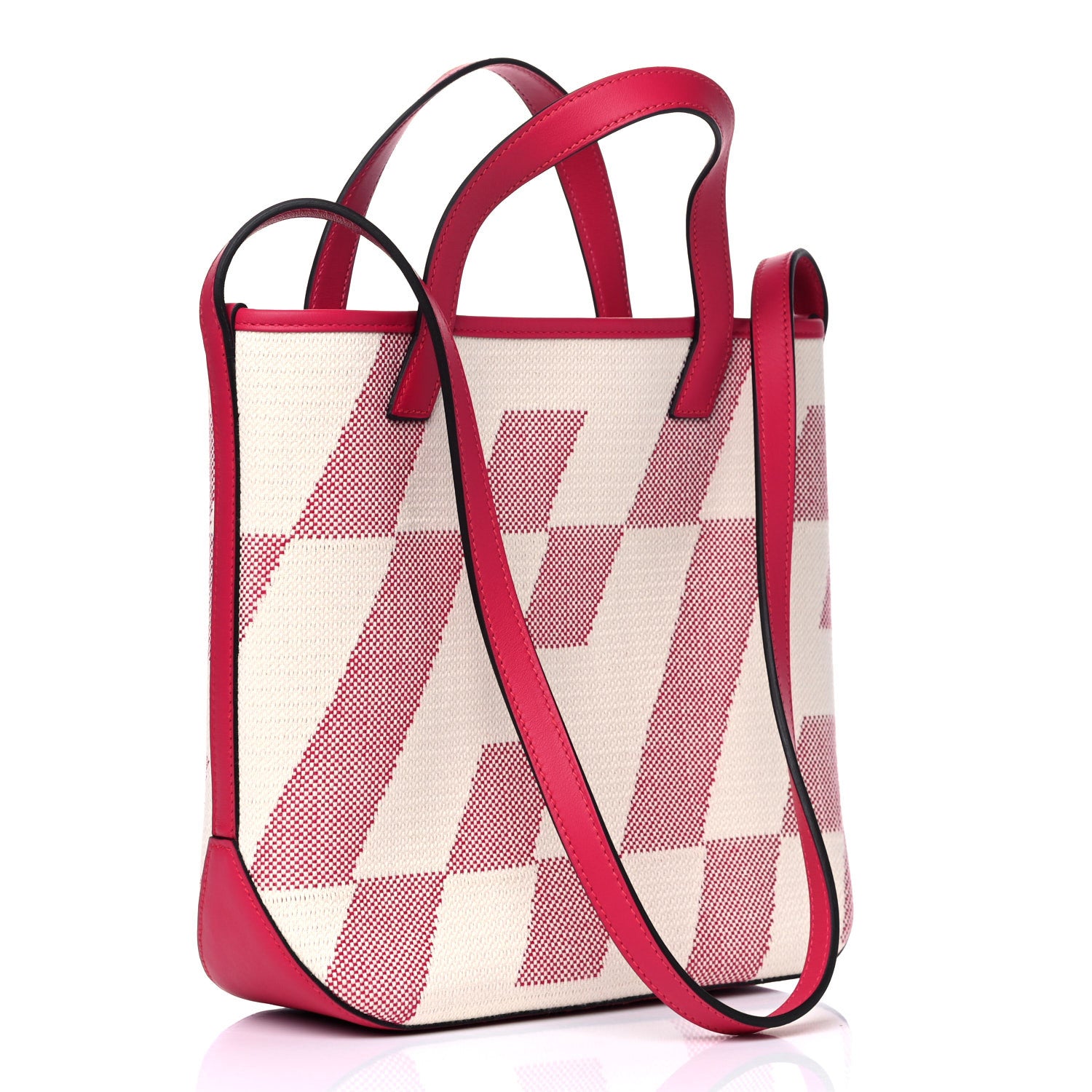 Hermes Swift Toile H Cabas H En Biais 27 Ecru Framboise 3 of 12