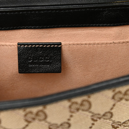 Gucci Monogram Matelasse Diagonal Mini GG Marmont Shoulder Bag Beige Black 6 of 10
