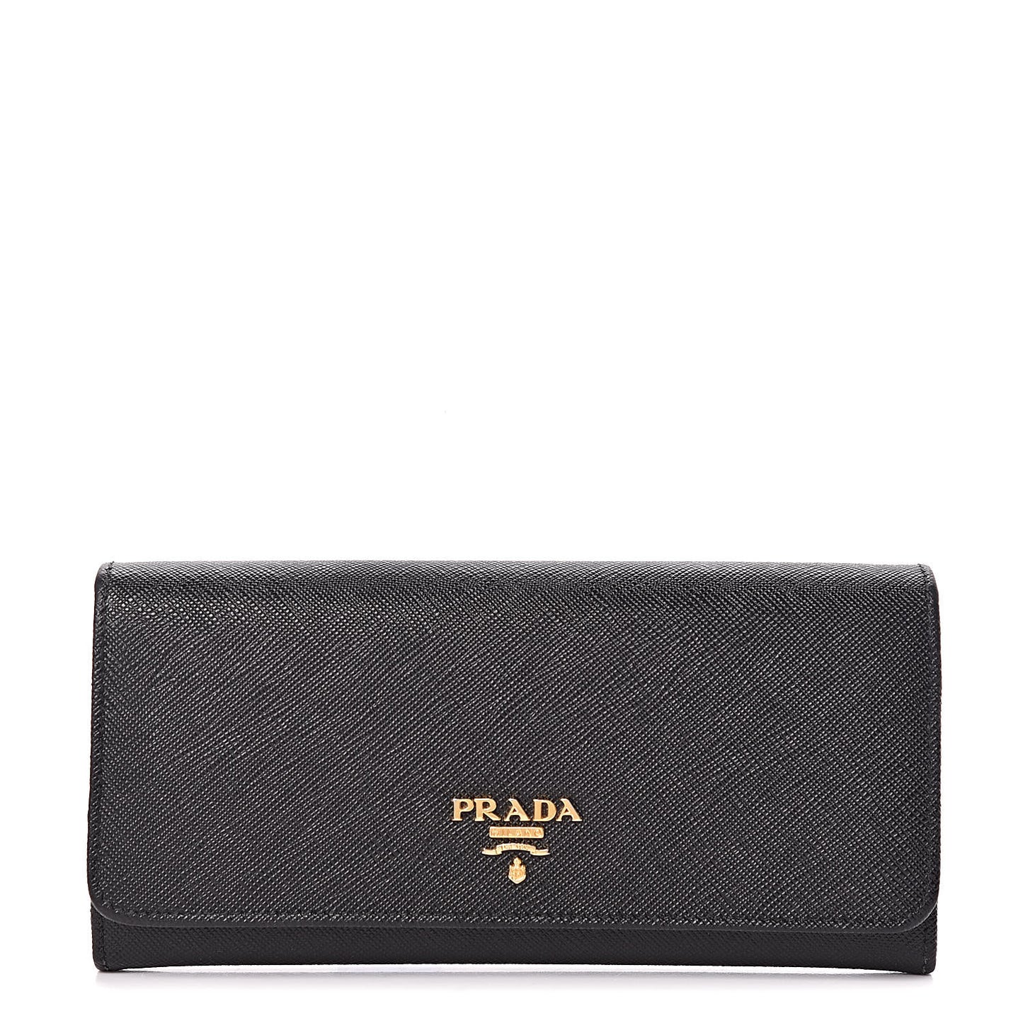 Saffiano Continental Flap Wallet Black