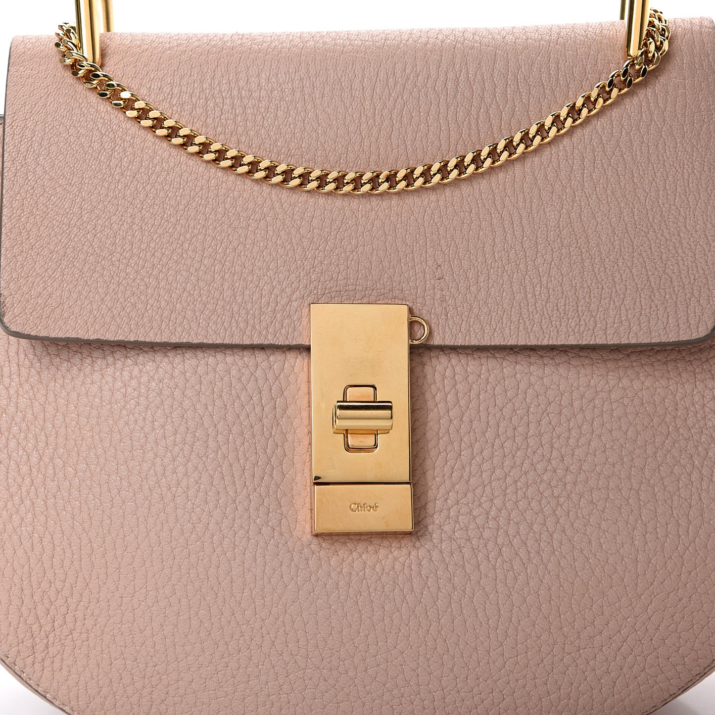 Grained Lambskin Drew Shoulder Bag Cement Pink