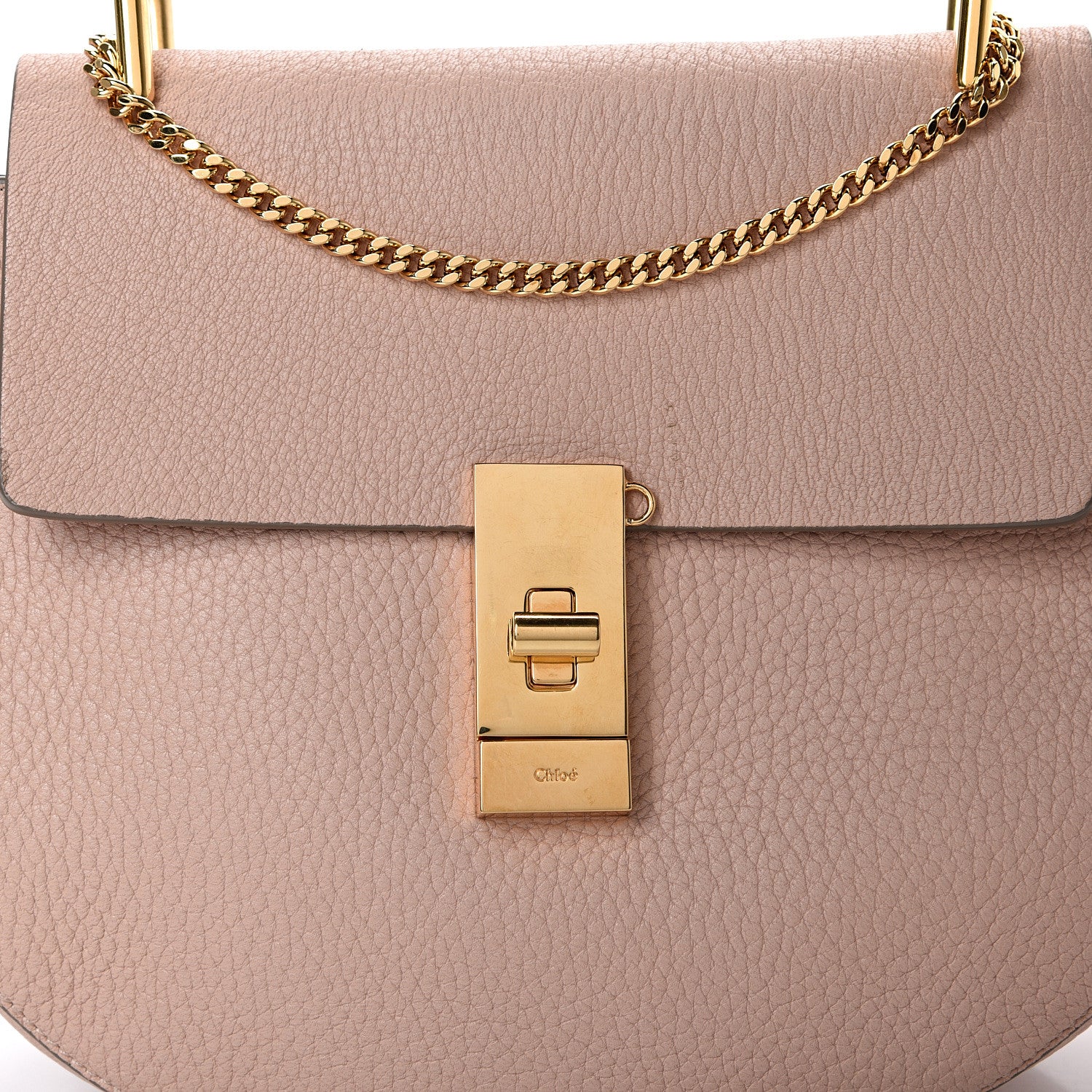 Chloe Grained Lambskin Drew Shoulder Bag Cement Pink 7 of 11
