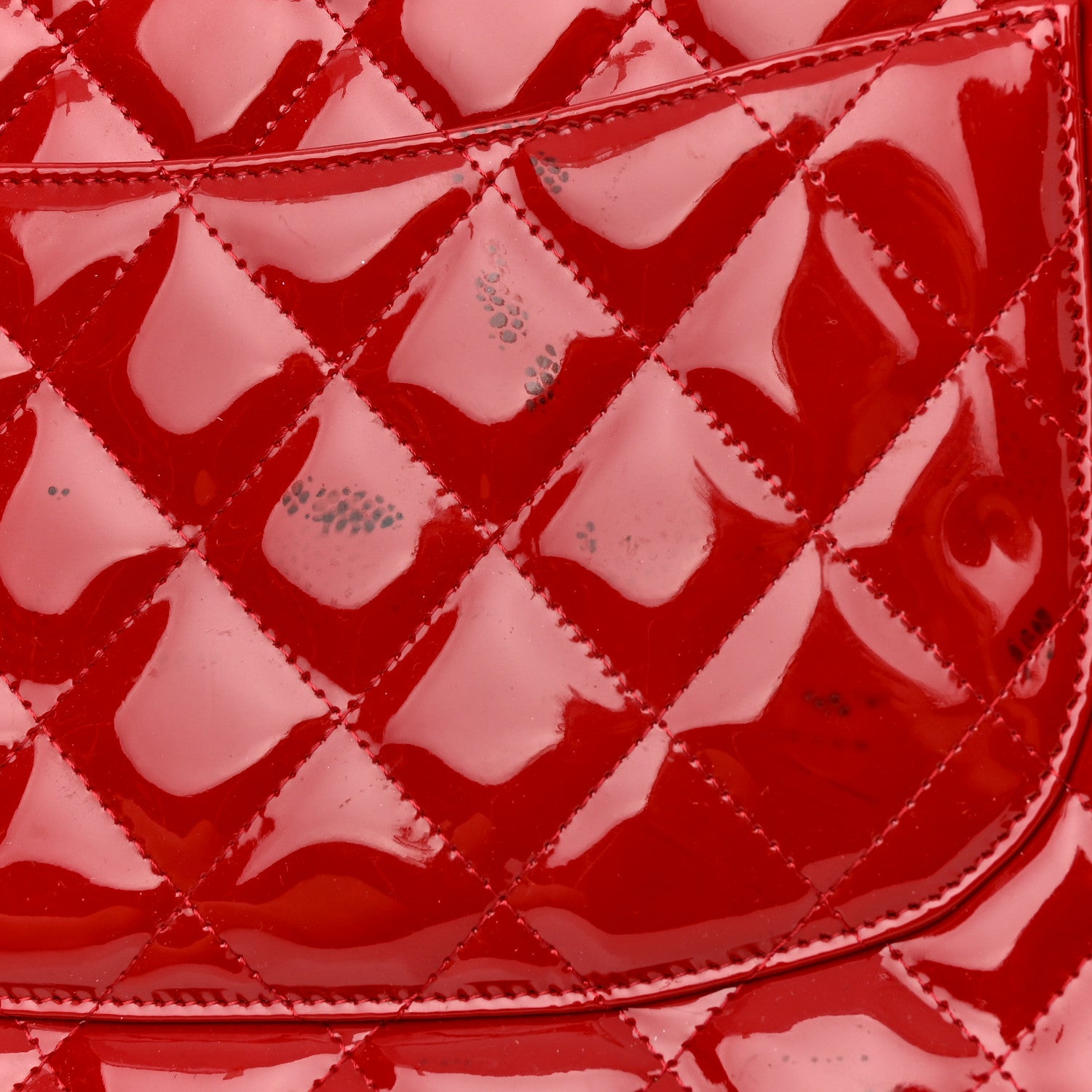Chanel Patent Quilted Jumbo Single Flap Red 15 of 18