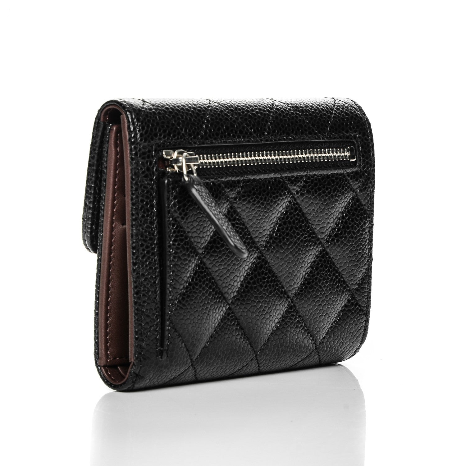 Chanel Caviar Quilted Compact Flap Wallet Black 3 of 7