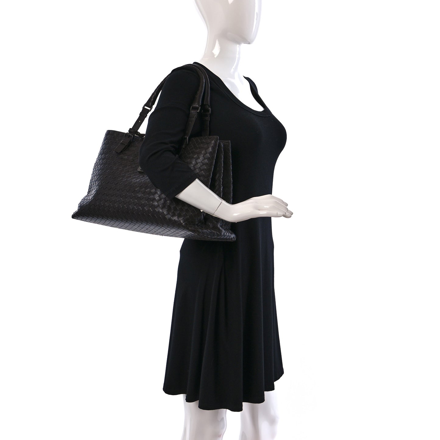 Nappa Intrecciato Medium Roma Tote Moro