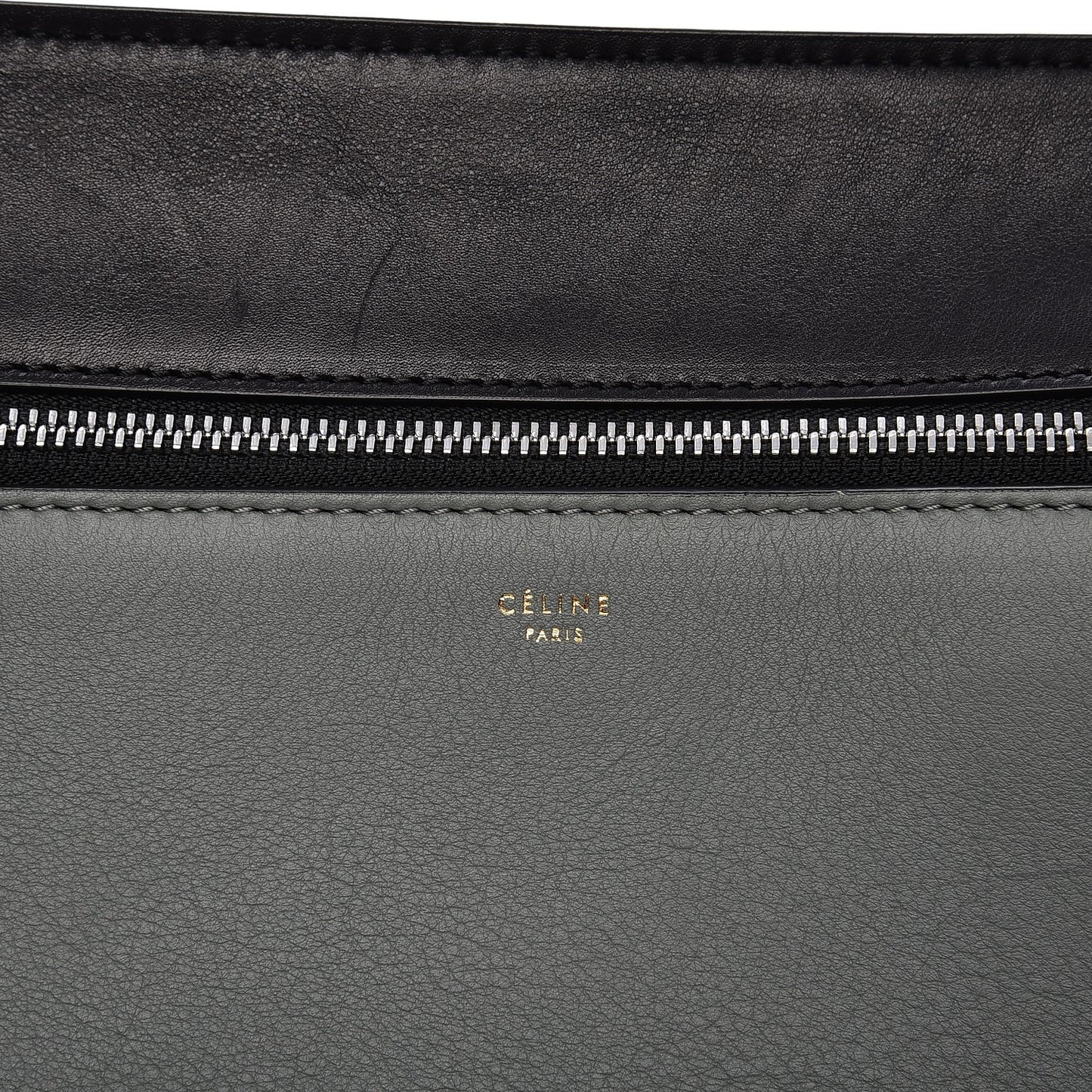 Calfskin Medium Bi-Color Edge Shoulder Bag Almond