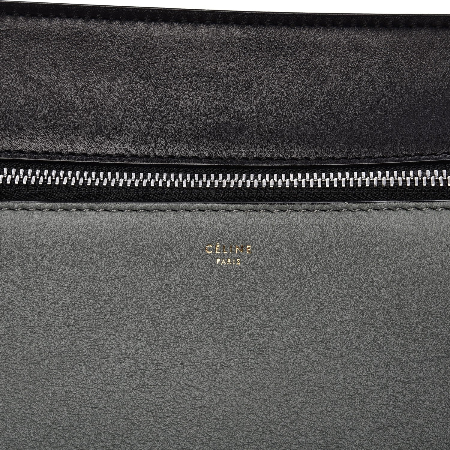 Celine Calfskin Medium Bi-Color Edge Shoulder Bag Almond 6 of 11