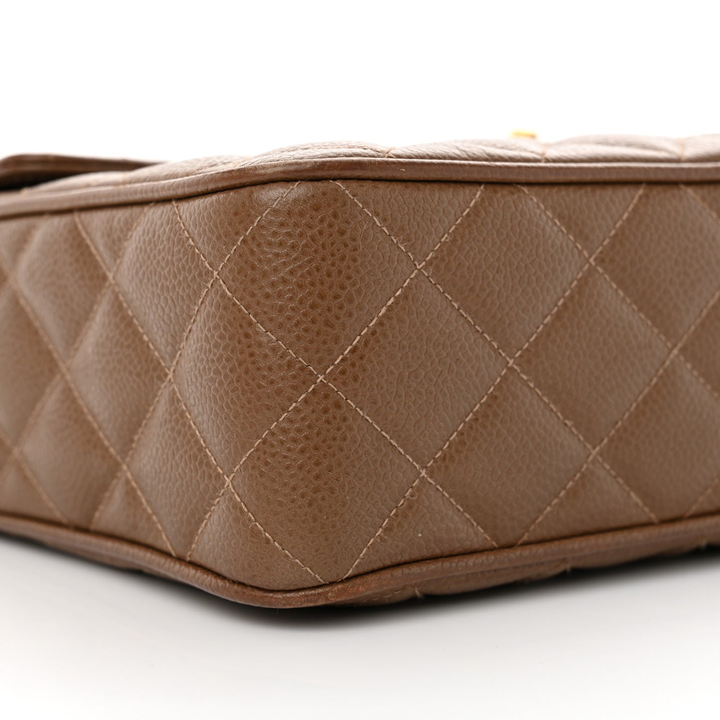 Caviar Quilted Camera Case Brown