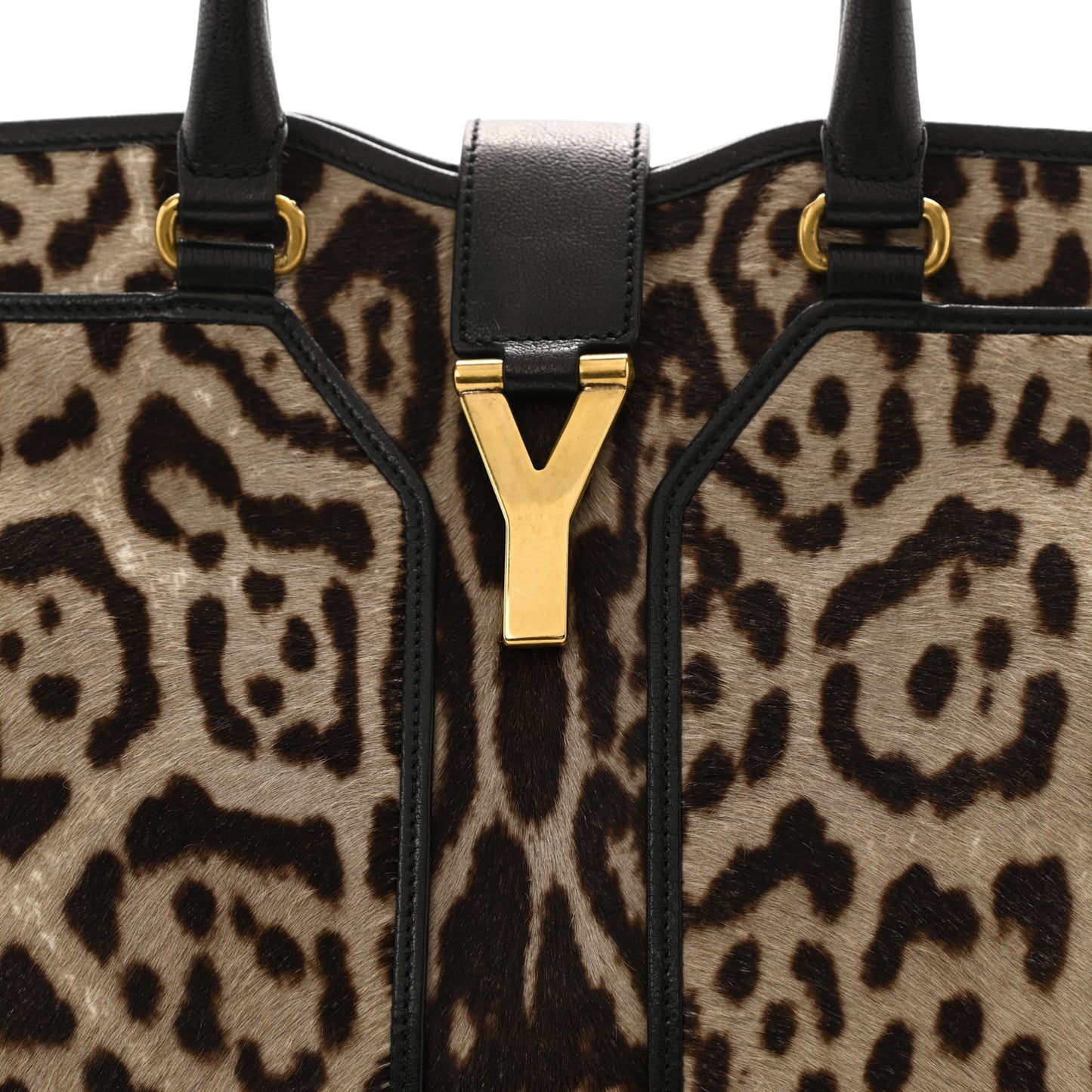 Pony Hair Leopard Print Large Cabas Chyc Black